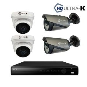 스카이렉스 800만화소 4K CCTV 자가설치 세트 4채널 4대 실내2 실외2 1TB