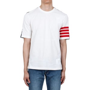 [톰브라운] 사선 컬러 블락트 반팔티 (MJS285A 07862 960)