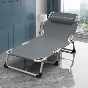 야외 실내 간이침대 접이식 각도 조절 사무실 휴대용 캠핑 야전 의자