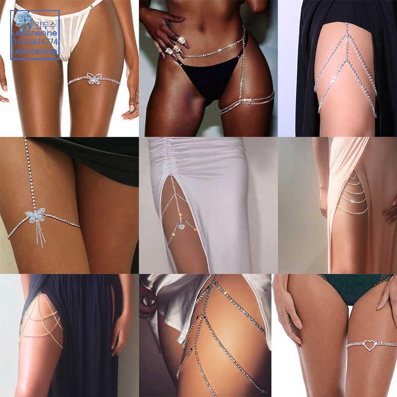 다리 바디 바프 체인 패션 액세서리 플래시 큐빅 장식 허벅지 보석 가터벨트 댄스