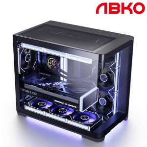 앱코 UD50C 루시드 앰비언트 풀커브드 ARGB BTF PC 케이스 블랙