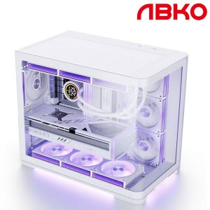 앱코 UD50C 루시드 앰비언트 풀커브드 ARGB BTF PC 케이스 화이트
