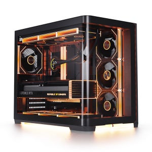 앱코 UD50C 루시드 앰비언트 풀커브드 ARGB BTF PC 케이스 블랙