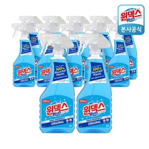 [본품] 윈덱스 다목적 거울 유리 세정제 자동차 유리창 물때 얼룩제거 500ml, 12개
