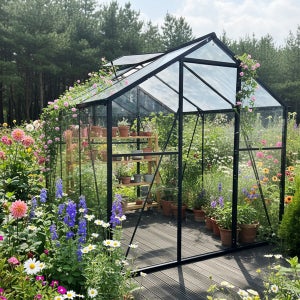 레드와이 썬룸 조립식유리온실 강화유리 블랙 테라스 데크 펜션