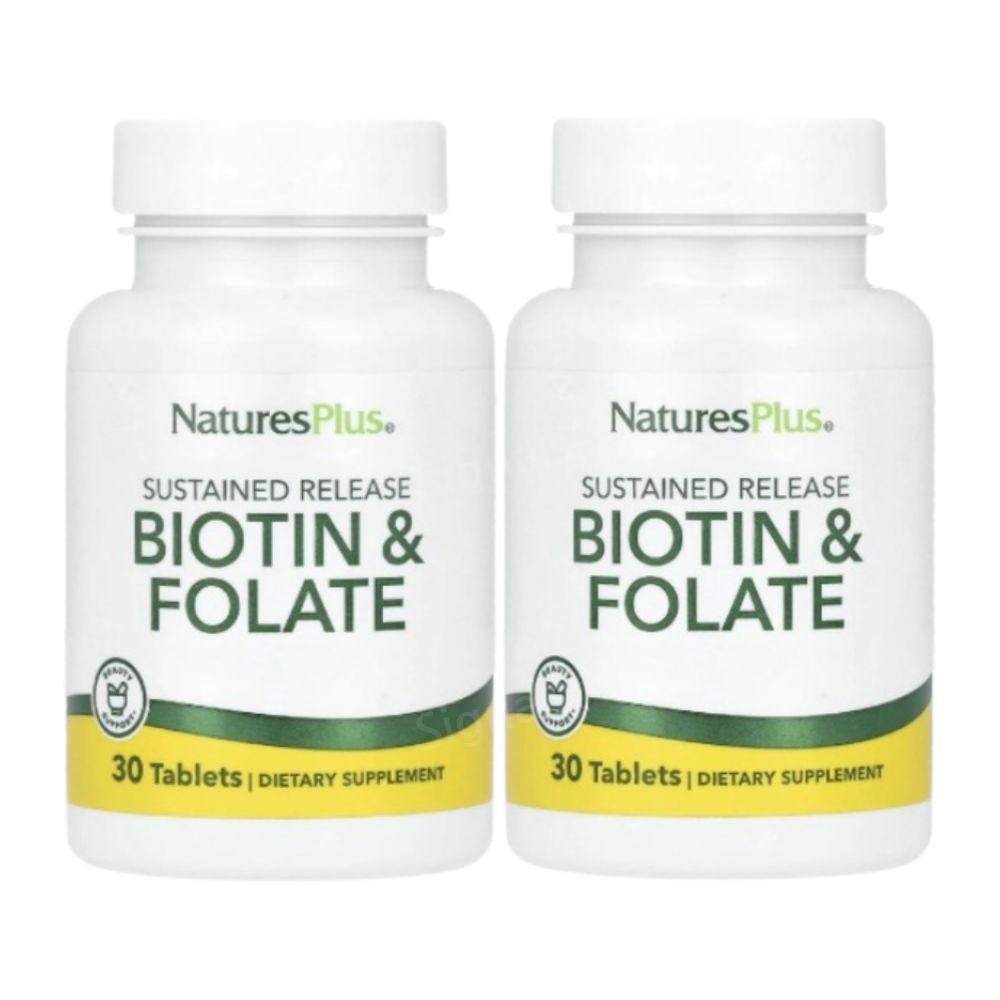 네이처스플러스 바이오틴 <b>비오틴</b> 엽산 30정 2개 <b>폴레이트</b> 비타민B <b>Biotin</b>