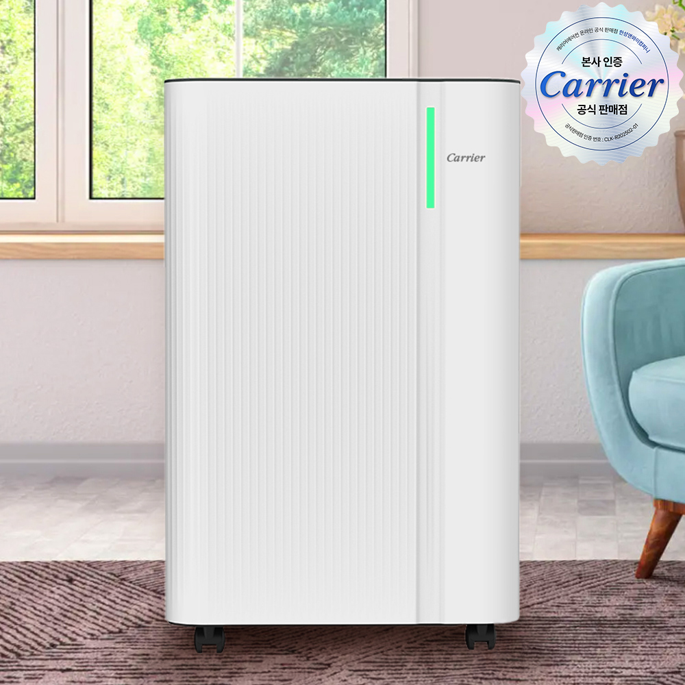 캐리어 제습기 미니 가정용 원룸 거실 화장실 곰팡이 연속배수 실내건조 12L, 화이트블랙
