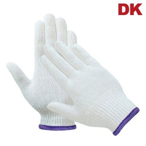 DK KC 면장갑 25g 고급면사 작업용 목장갑 올풀림방지 오버록 100켤레
