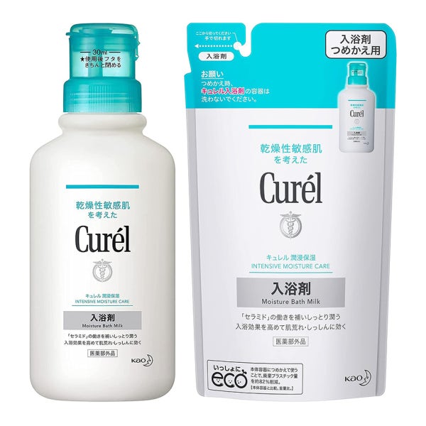 일본 큐렐 curel 입욕제 배쓰밀크 본품 420ml + 리필 360ml 세트