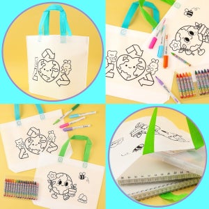 지구의날 지구 환경 사랑 색칠 부직포 가방 4개입 색칠놀이 채색공예