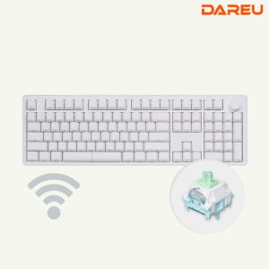 다얼유 EK106PRO 유 무선 기계식 키보드 게이밍 사무용 풀배열 화이트 측각, 클라우드축