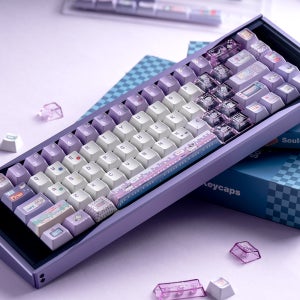 Soulcat 고함량 PBT 염료승화 + PC 투명 키캡 영문 167키 (아케이드 고양이)