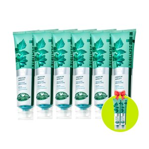 덴티스테 뉴플러스 화이트 나이트타임 입냄새 치태제거 무불소 허브치약 160g 6개+40g