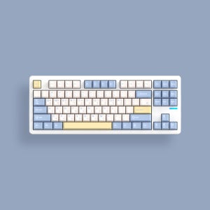 SPM PL87W MOKSAE 유무선 저소음 사무용 기계식 게이밍 키보드 베이비 블루, 저소음 목새