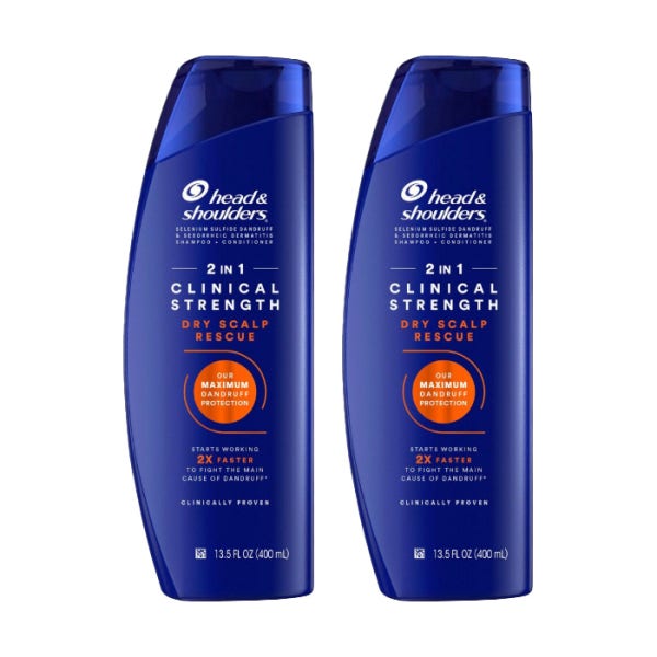 1+1 헤드앤숄더 클리니컬 스트랭스 드라이 스칼프 레스큐 2 in 1 샴푸,400ml(주황)