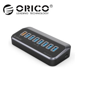 [오리코 국내 대리점 무료배송] ORICO M3U3-7AQ (블랙) 유전원 USB허브 & 충전