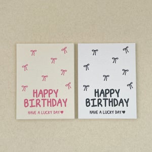 포장카드 생일선물 축하 답례품 디저트 꽃집 리본패턴 단면 직사각 엽서 30매