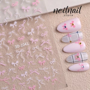 핑크 리본 1041 젤 네일 스티커 재료