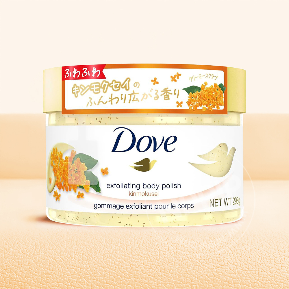 일본 도브 크리미 바디 스크럽 금목서향, 298g, 1개