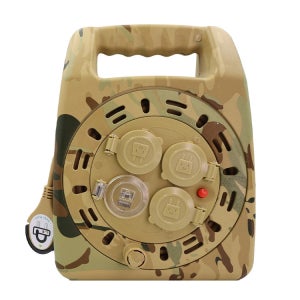 러그박스 베이직 20M USB 캡형 카모샌드 코드릴 납작 USB 이지콕플러그 캠핑릴