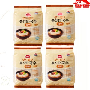 빠른배송 해표 부드럽고 쫄깃한 국수 중면 3kg, 4개