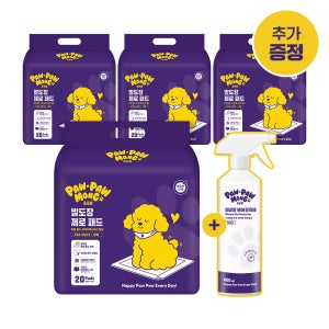 [탈취제 포함] 포포몽 강아지 배변패드 고흡수 발도장제로 패드 대형, 20매입, 4개