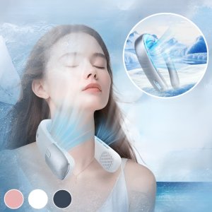[10초 땀 멈춤] 무엽 100단 목걸이형 선풍기 초저소음 USB 넥밴드 팬 휴대용 에어컨 목 선풍기
