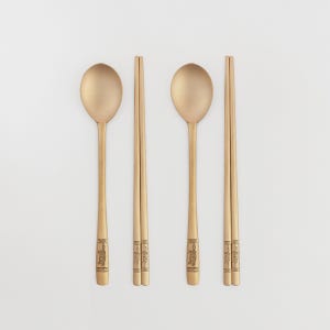 서촌유기 방짜 유기 장수기원 거북 2인용 수저세트