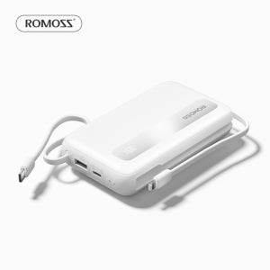 로모스 케이블내장 22.5W 보조배터리 10000mAh, PPR10 화이트 동시충전