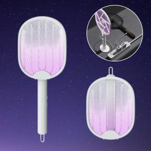 가정용 충전식 전기모기채 자색광 모기를 유인 듀얼모드 전기파리채C타입 충전식 모기채 파리채