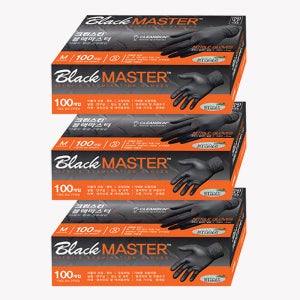 크린스킨 블랙마스터 니트릴장갑 블랙 6.3g 100매 X 3통