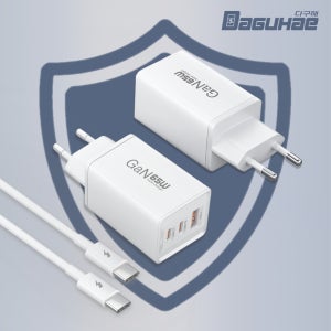 GaN 65W 3포트 A타입 C타입 PD PPS QC3.0 GaN 초고속 충전기 C타입 CtoC 케이블 65W ACC 3구