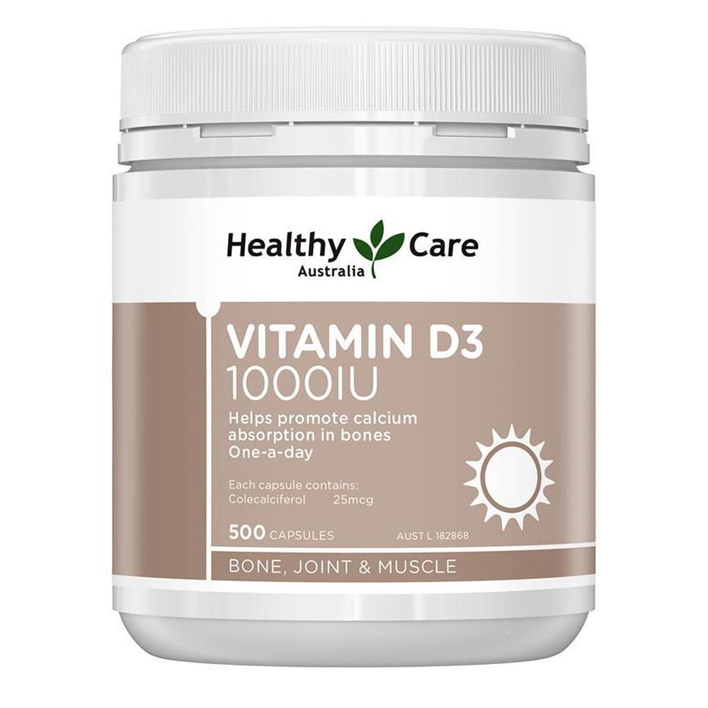 Healthy Care 헬시케어 <b>비타민 D3</b> 1000IU 500캡슐 x2개