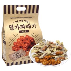 명가 꽈배기 낱개포장 지퍼백 한입 미니꽈배기 흑당맛, 500g, 1개