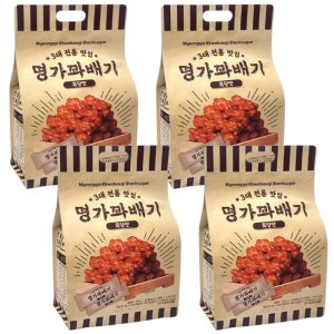 명가 꽈배기 낱개포장 지퍼백 한입 미니꽈배기 흑당맛, 500g, 4개