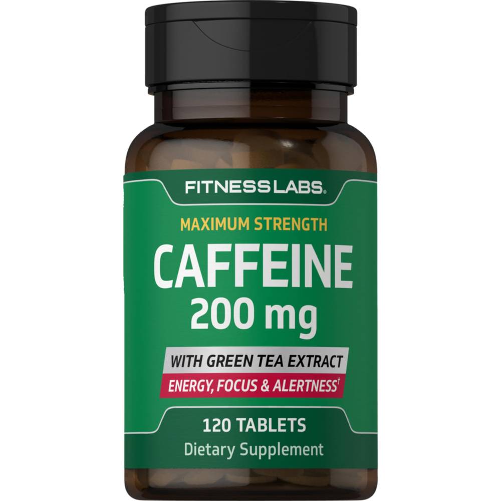 Fitness Labs 카페인 200mg 120정 <b>녹차 추출물</b> Caffeine