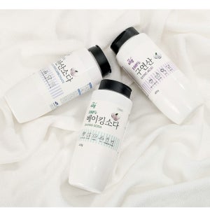 Delight 다목적 세정제 3종세트 베이킹소다 과탄산소다 구연산 분말형 450g 투명용기