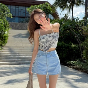 반하이 옆트임 청팬츠 휴양지 바캉스