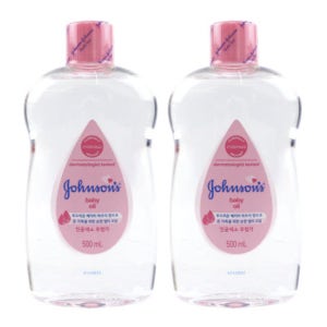 존슨즈 베이비 오일 500ml 2개 베이비파우더향 신생아 바디오일