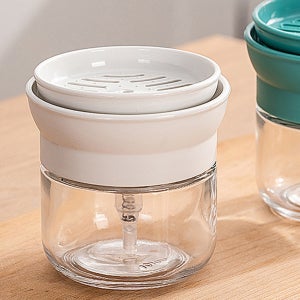 수세미선반 주방세제 디스펜서 일체형 받침대 씽크대 수세미거치대 펌프식용기