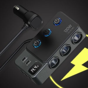 엑스트라 초고속 멀티 충전기 3구 소켓 2USB C타입 시거잭