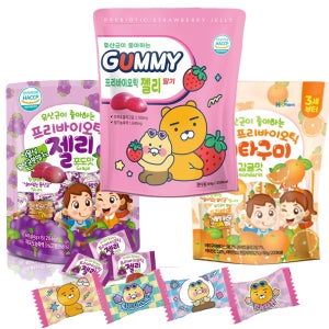 카카오 프로바이오틱 유산균 젤리 15정 딸기 포도 감귤 3가지맛