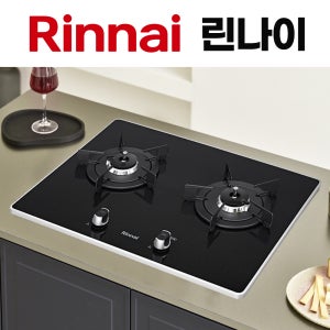 린나이 2구 가스쿡탑 빌트인 블랙펄 가스레인지 매립형 RBR-P2501D