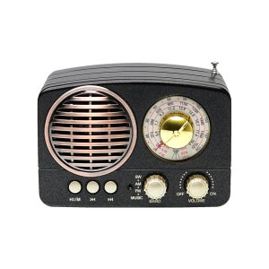 Coms 엔틱 주방용 라디오 블루투스 스피커 Black TB280