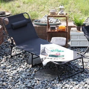 이지라이프 휴대용 3단 접이식 경량 간이 캠핑 야전 침대 블랙