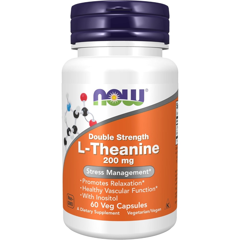 <b>나우푸드</b> L 엘 <b>테아닌</b> 200MG 더블스트렝스 60캡슐, 1개