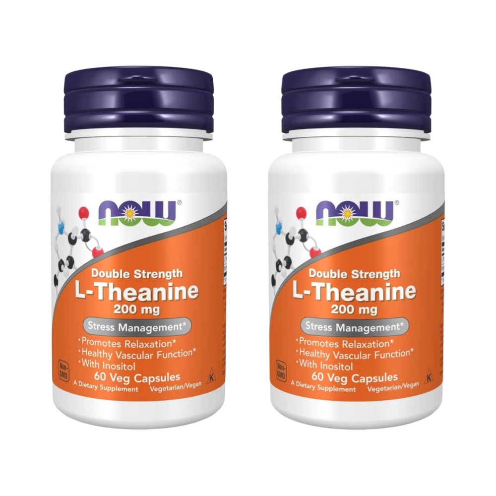 <b>나우푸드</b> L 엘 <b>테아닌</b> 200MG 더블스트렝스 60캡슐, 2개