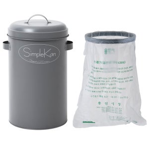 심플캔 종량제 봉투 10리터 20리터 쓰레기통 인테리어 휴지통 냄새차단 20L, 그레이