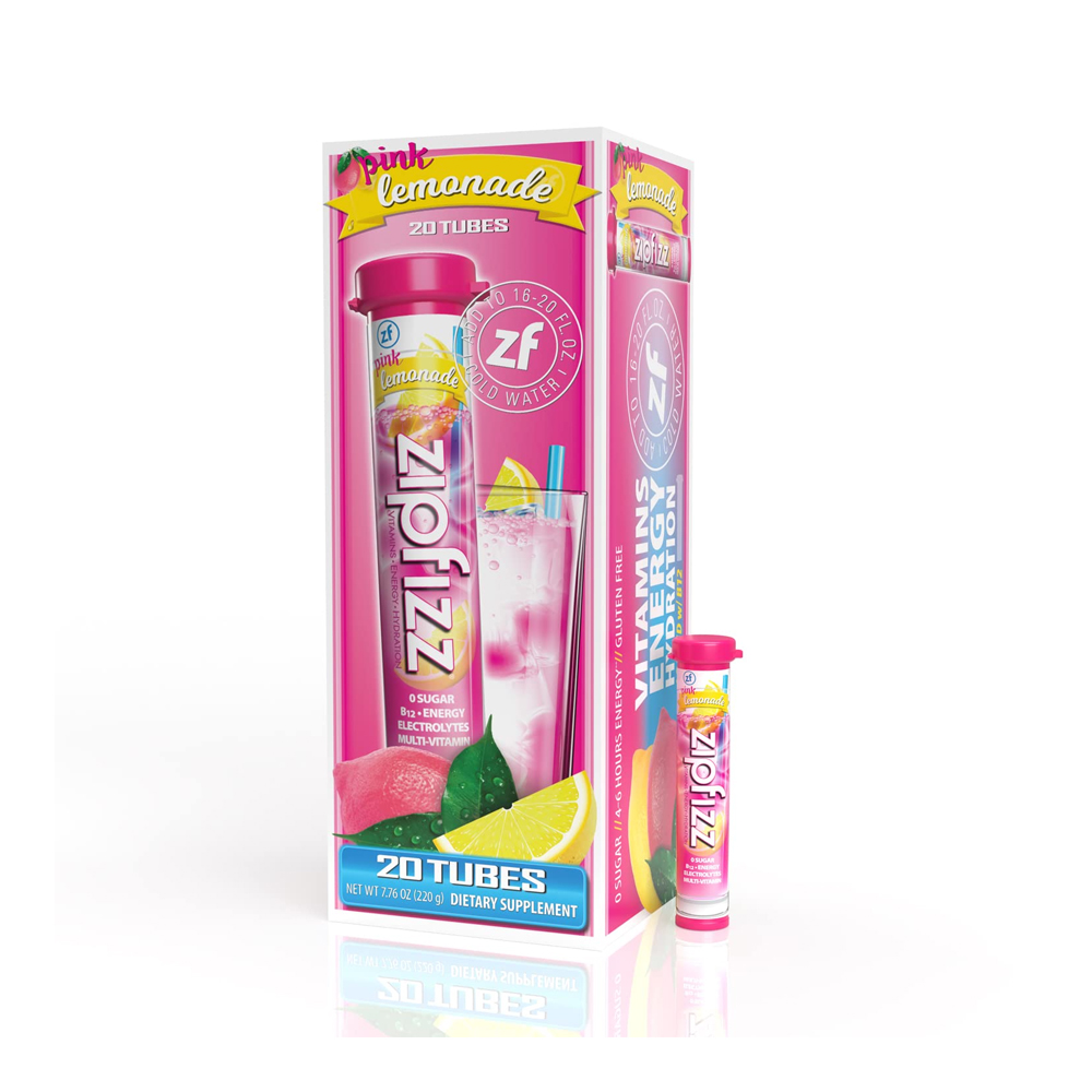 Zipfizz <b>헬시</b> 스포츠 <b>에너지</b> 믹스 비타민 <b>B12 핑크 레모네이드</b> 20 개
