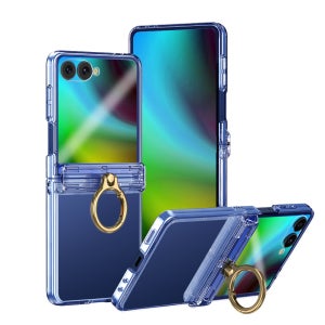 엘라딕 갤럭시 힌지보호 케이스 강화유리 풀커버 마그네틱 액정보호 핑거링 투명, 갤럭시Z 플립7